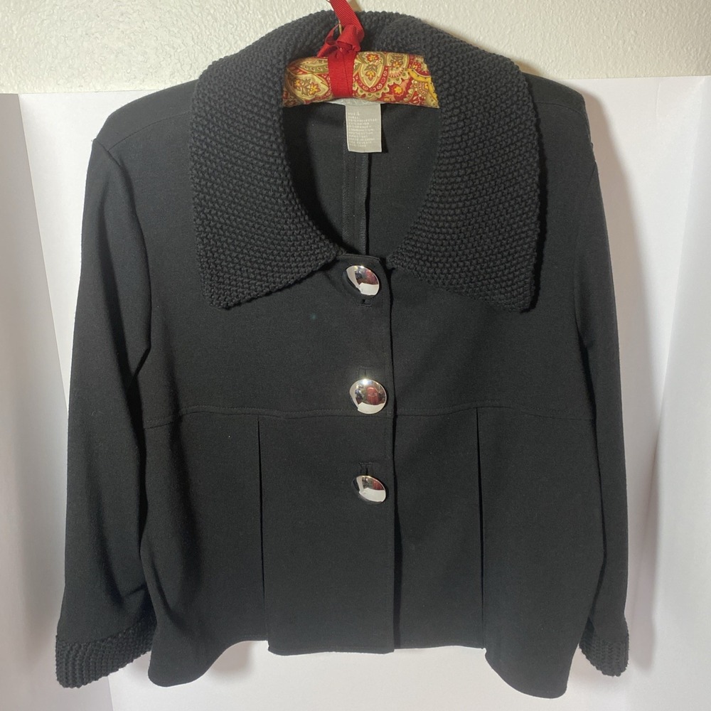 Noveaux Women's Cropped Jacket 100 % Cotton‎ Black A1